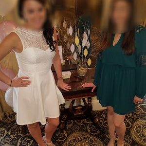 Francescas white cocktail lace bridal shower dress